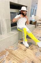 Load image into Gallery viewer, COLOR BLOCK TRACK PANTS (NEON YELLOW)
